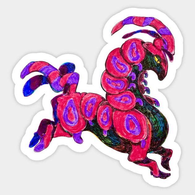 inky megapede Sticker by gummygunk